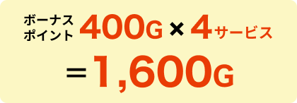 ボーナスポイント 1,600Ｇ